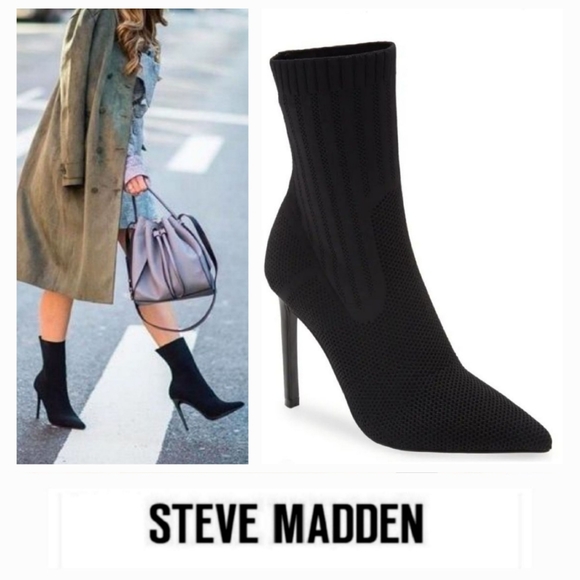 Steve Madden Shoes - Sexy Sleek Steve Madden Black Knit Booties